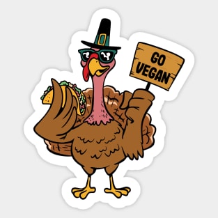 Go Vegan Save a Turkey Eat Tacos Men Women Kids Sticker